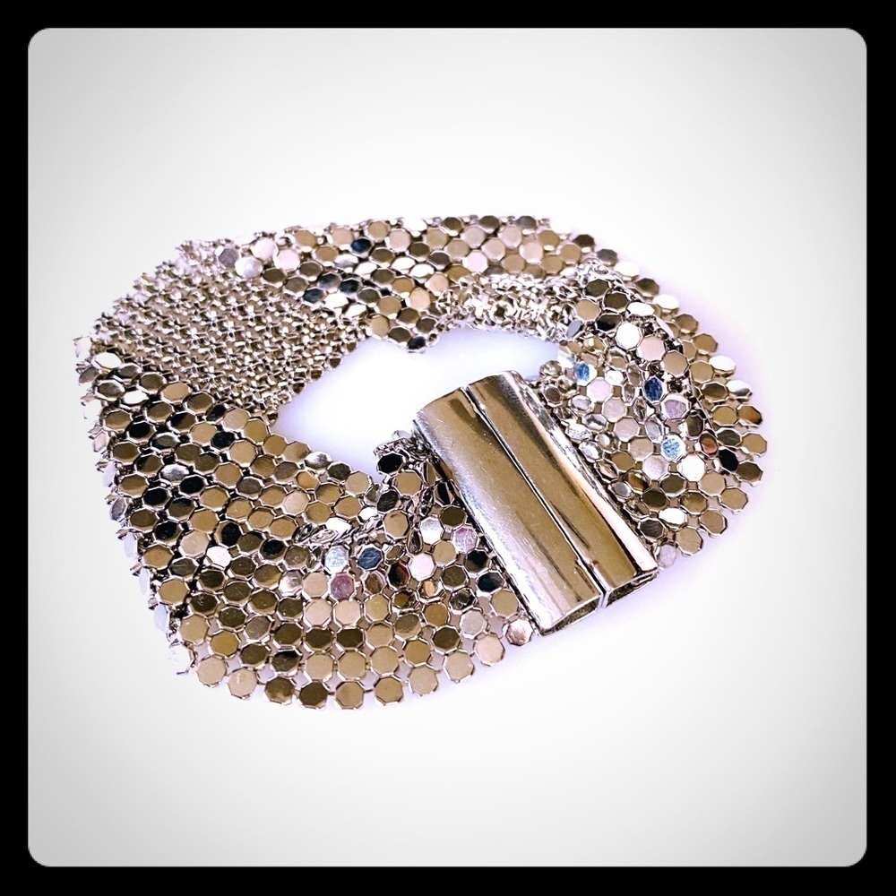 Bracelet Vintage Bling Silver Tone 7”